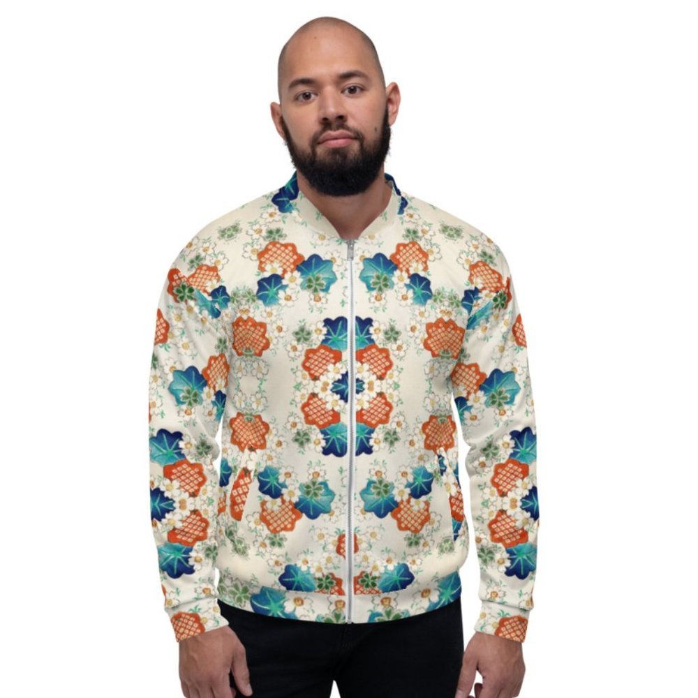 Floral Pattern Vintage Japanese Art Bomber Jackets.